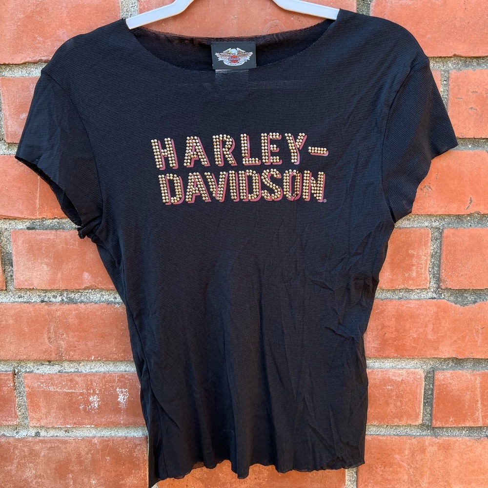 Vintage Y2K Harley Davidson Micro Mesh Top